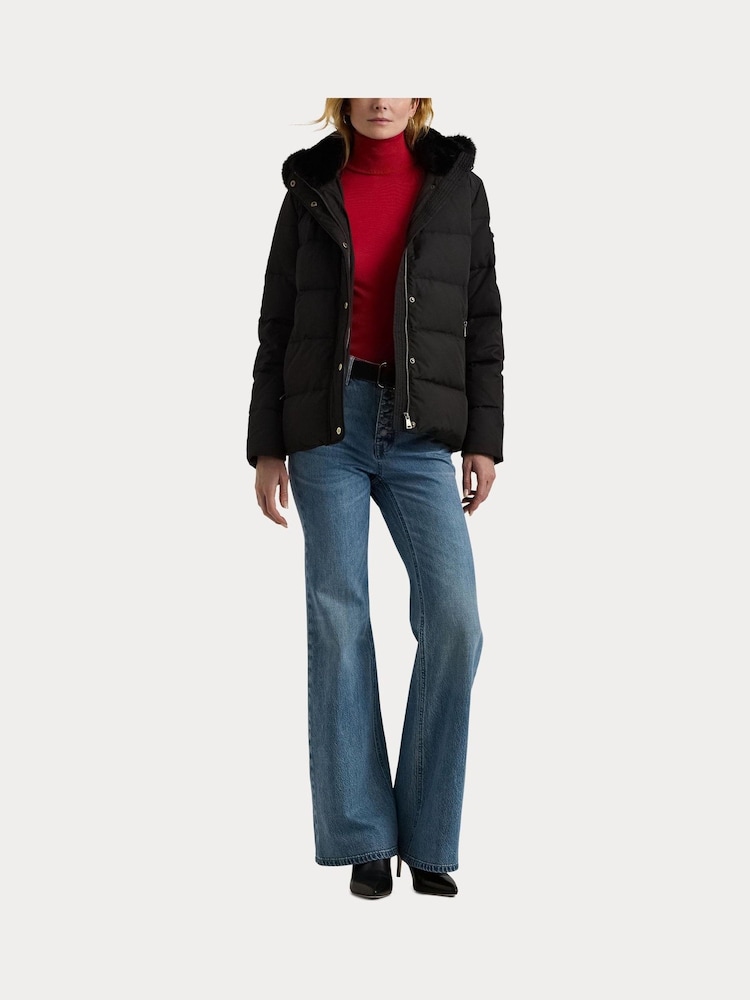 Lauren Ralph Lauren Faux Fur Hood Down Puffer Coat - Image 8 of 8
