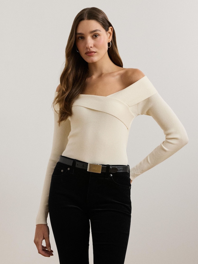 Lauren Ralph Lauren Off The Shoulder Knitted Top - Image 1 of 2