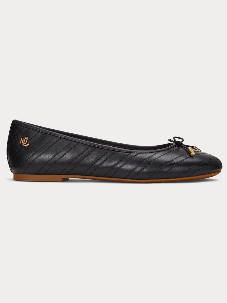 Negro - Lauren Ralph Lauren Jayna Stitched Leather Ballet Flats - Imagen 2 de 4 Negro - Lauren Ralph Lauren Jayna Stitched Leather Ballet Flats - Imagen 2 de 4