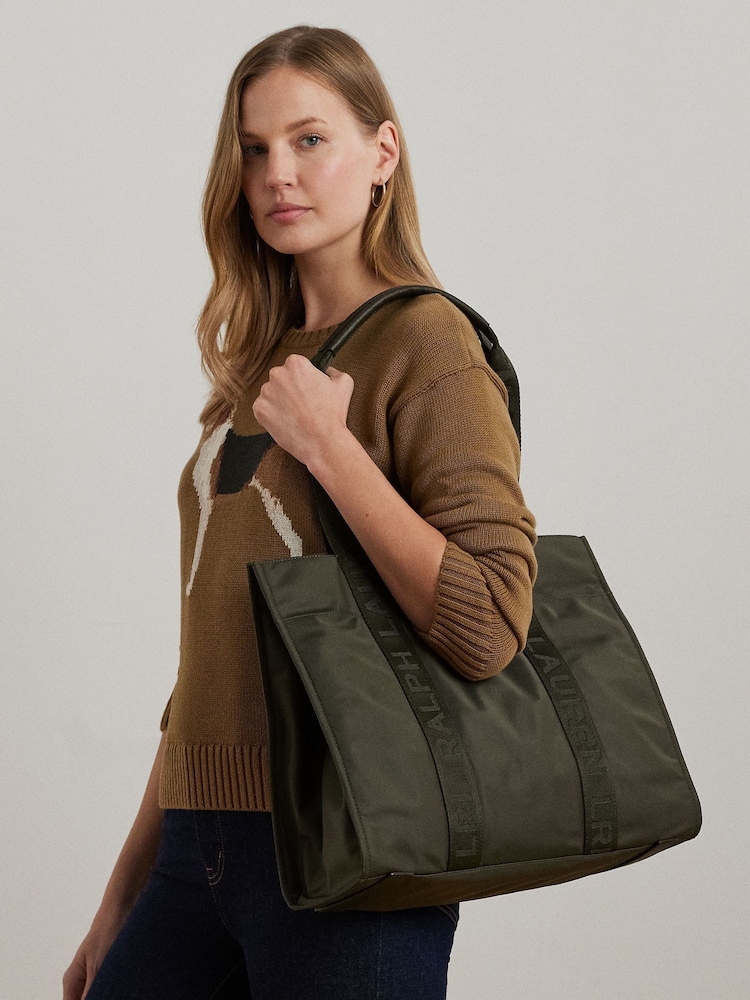 Grün - Lauren Ralph Lauren Nylon Extra-Large Stevie Tote Bag - Bild 6 von 6