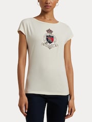 Lauren Ralph Lauren Crest Logo Graphic Cotton Jersey T-Shirt - Image 6 of 7