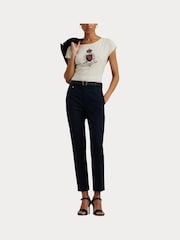 Lauren Ralph Lauren Crest Logo Graphic Cotton Jersey T-Shirt - Image 7 of 7