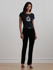 Lauren Ralph Lauren Crest Logo Graphic Cotton Jersey T-Shirt - Image 1 of 8