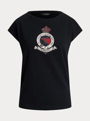 Lauren Ralph Lauren Crest Logo Graphic Cotton Jersey T-Shirt - Image 8 of 8