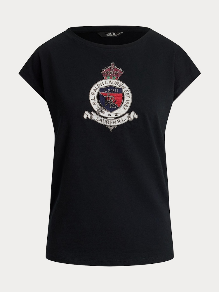 Lauren Ralph Lauren Crest Logo Graphic Cotton Jersey T-Shirt - Image 8 of 8