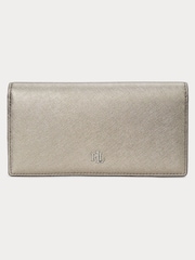 Silber - Lauren Ralph Lauren – schmale Geldbörse aus Crosshatch-Leder - Bild 1 von 1