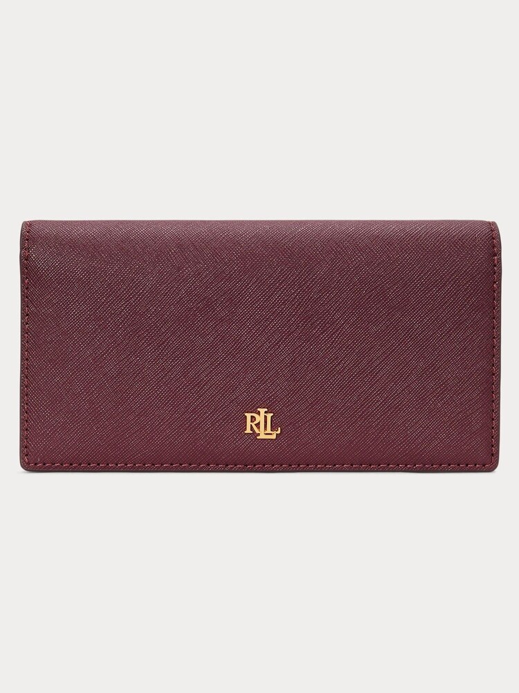Lila - Lauren Ralph Lauren – schmale Geldbörse aus Crosshatch-Leder - Bild 1 von 1