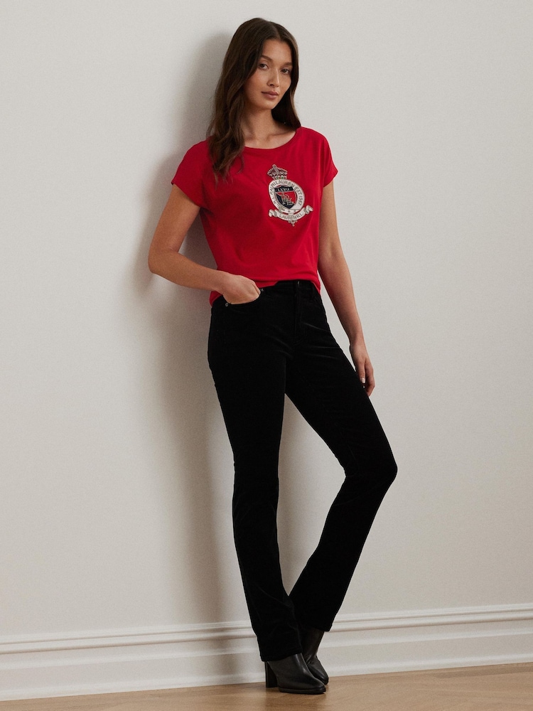 Lauren Ralph Lauren Crest Logo Graphic Cotton Jersey T-Shirt - Image 2 of 7