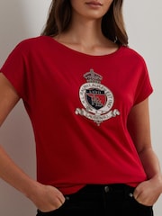 Lauren Ralph Lauren Crest Logo Graphic Cotton Jersey T-Shirt - Image 4 of 7
