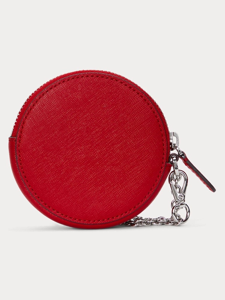 Lauren Ralph Lauren Crosshatch Leather Round Pouch Bag - Image 2 of 3