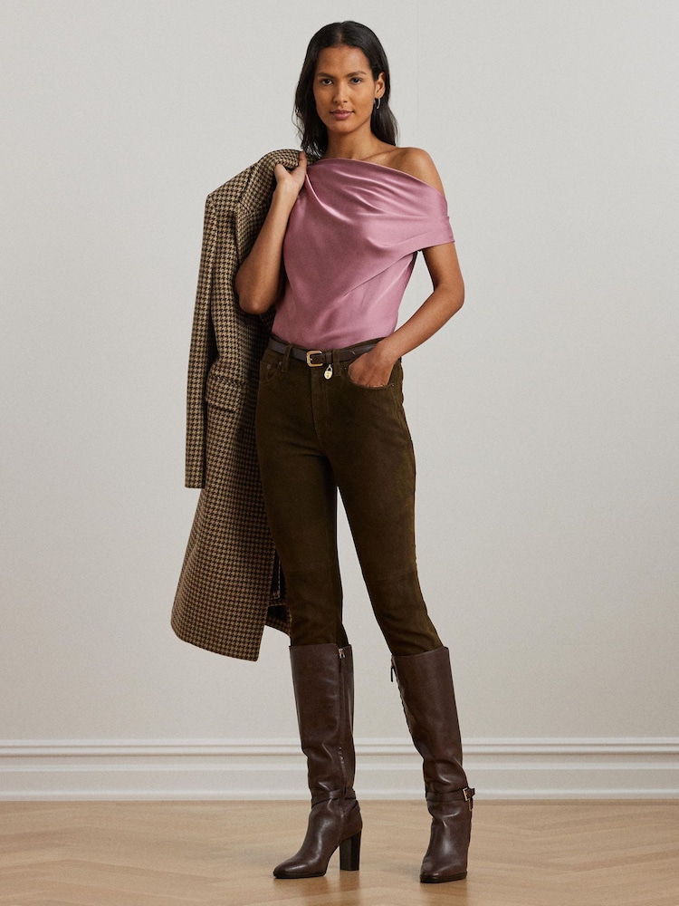 Lauren Ralph Lauren Satin Charmeuse Off-the-Shoulder Blouse - Image 2 of 7 Lauren Ralph Lauren Satin Charmeuse Off-the-Shoulder Blouse - Image 2 of 7