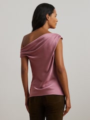 Lauren Ralph Lauren Satin Charmeuse Off-the-Shoulder Blouse - Image 3 of 7