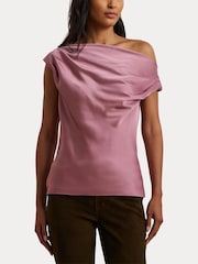 Lauren Ralph Lauren Satin Charmeuse Off-the-Shoulder Blouse - Image 6 of 7