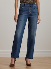 Lauren Ralph Lauren High-Rise Relaxed Straight Ankle Jeans - Image 1 of 9