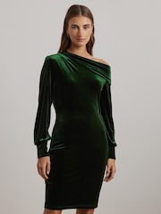 Lauren Ralph Lauren Green Luxe Velvet Dress - Изображение 1 из 8