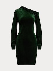 Lauren Ralph Lauren Green Luxe Velvet Dress - Изображение 8 из 8