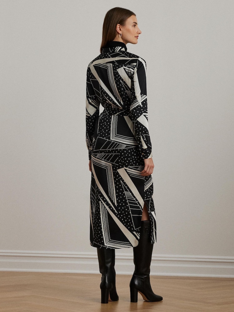 Lauren Ralph Lauren Twill Patterned Belted Shirt Dress - Image 2 of 7 Lauren Ralph Lauren Twill Patterned Belted Shirt Dress - Image 2 of 7