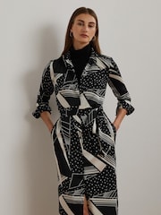 Lauren Ralph Lauren Платье-рубашка из саржи с узором на поясе - Изображение 3 из 7