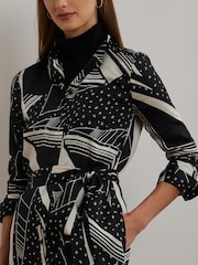 Lauren Ralph Lauren Платье-рубашка из саржи с узором на поясе - Изображение 4 из 7