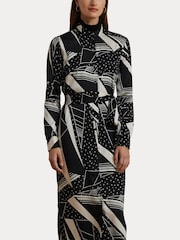 Lauren Ralph Lauren Платье-рубашка из саржи с узором на поясе - Изображение 6 из 7