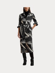 Lauren Ralph Lauren Платье-рубашка из саржи с узором на поясе - Изображение 7 из 7