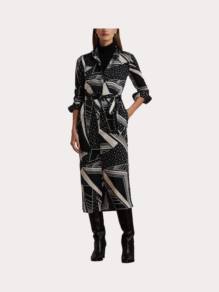 Lauren Ralph Lauren Twill Patterned Belted Shirt Dress - Image 7 of 7 Lauren Ralph Lauren Twill Patterned Belted Shirt Dress - Image 7 of 7
