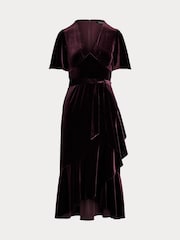 Lauren Ralph Lauren Velvet Belted V-Neck Dress - Image 8 of 8