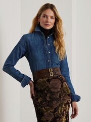 Lauren Ralph Lauren Classic Fit Denim Shirt - Image 1 of 8