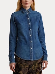 Lauren Ralph Lauren Classic Fit Denim Shirt - Image 6 of 8