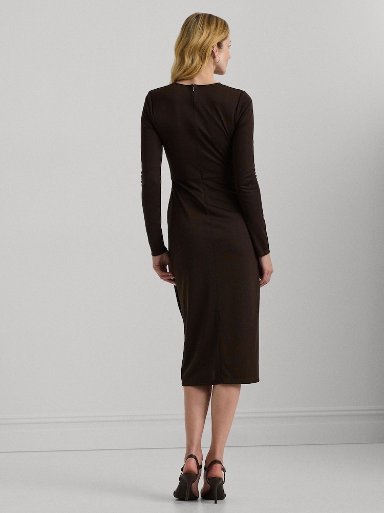Lauren Ralph Lauren 100% Cotton Buckle-Trim Stretch Jersey Dress - Image 2 of 6
