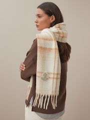 Кремовый - Lauren Ralph Lauren Матовый клетчатый шарф - Image 5 of 7