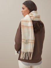 Кремовый - Lauren Ralph Lauren Матовый клетчатый шарф - Image 6 of 7
