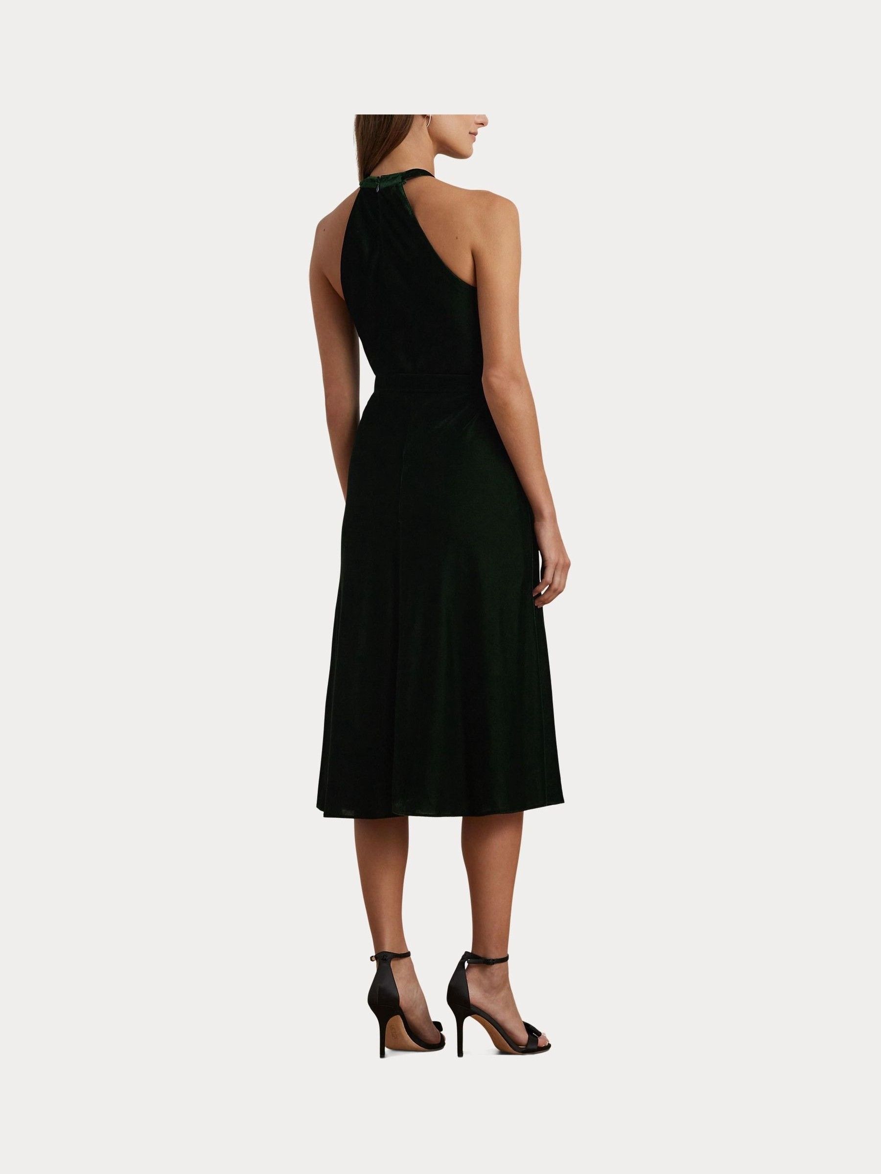 Buy Lauren Ralph Lauren Velvet Halter 100 Cotton Midi Dress from Next Luxembourg