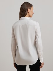 Lauren Ralph Lauren Silky Stretch Cotton Crest Logo Shirt - Image 2 of 8