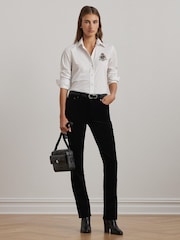 Lauren Ralph Lauren Silky Stretch Cotton Crest Logo Shirt - Image 3 of 8