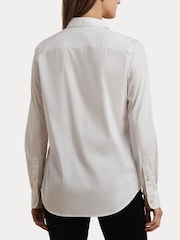 Lauren Ralph Lauren Silky Stretch Cotton Crest Logo Shirt - Image 5 of 8