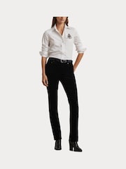 Lauren Ralph Lauren Silky Stretch Cotton Crest Logo Shirt - Image 7 of 8