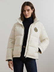 Lauren Ralph Lauren Crest Patch Down Puffer Coat - Image 1 of 10