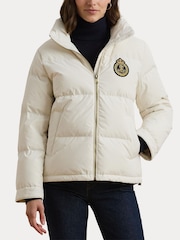 Lauren Ralph Lauren Crest Patch Down Puffer Coat - Image 8 of 10