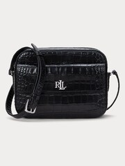 Lauren Ralph Lauren Marcy Glossy Croc Leather Crossbody Bag - Image 1 of 6