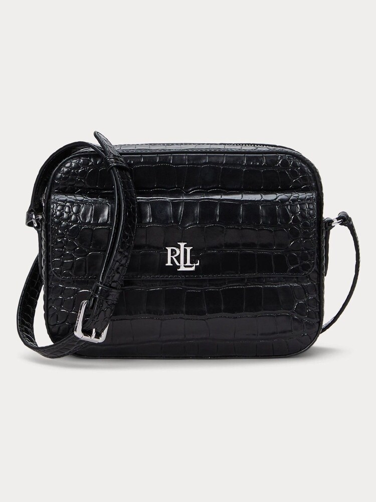 Lauren Ralph Lauren Marcy Glossy Croc Leather Crossbody Bag - Image 1 of 6