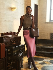 Lauren Ralph Lauren Satin Charmeuse Midi Skirt - Image 1 of 8
