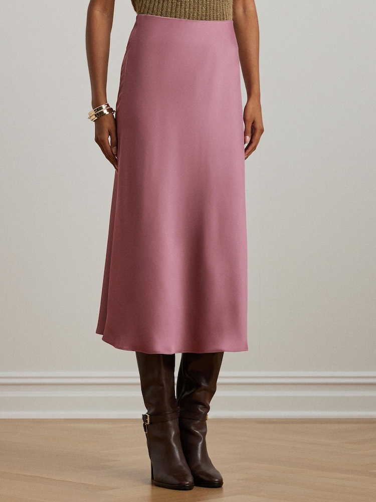 Lauren Ralph Lauren Satin Charmeuse Midi Skirt - Image 2 of 8 Lauren Ralph Lauren Satin Charmeuse Midi Skirt - Image 2 of 8