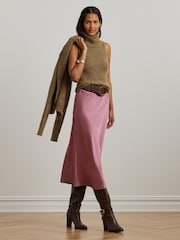 Lauren Ralph Lauren Satin Charmeuse Midi Skirt - Image 3 of 8