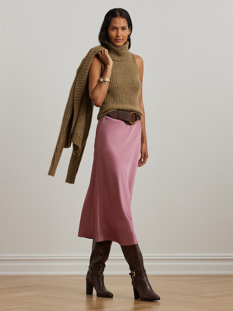 Lauren Ralph Lauren Satin Charmeuse Midi Skirt - Image 3 of 8