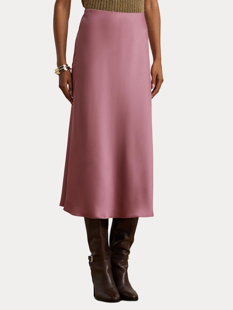 Lauren Ralph Lauren Satin Charmeuse Midi Skirt - Image 7 of 8
