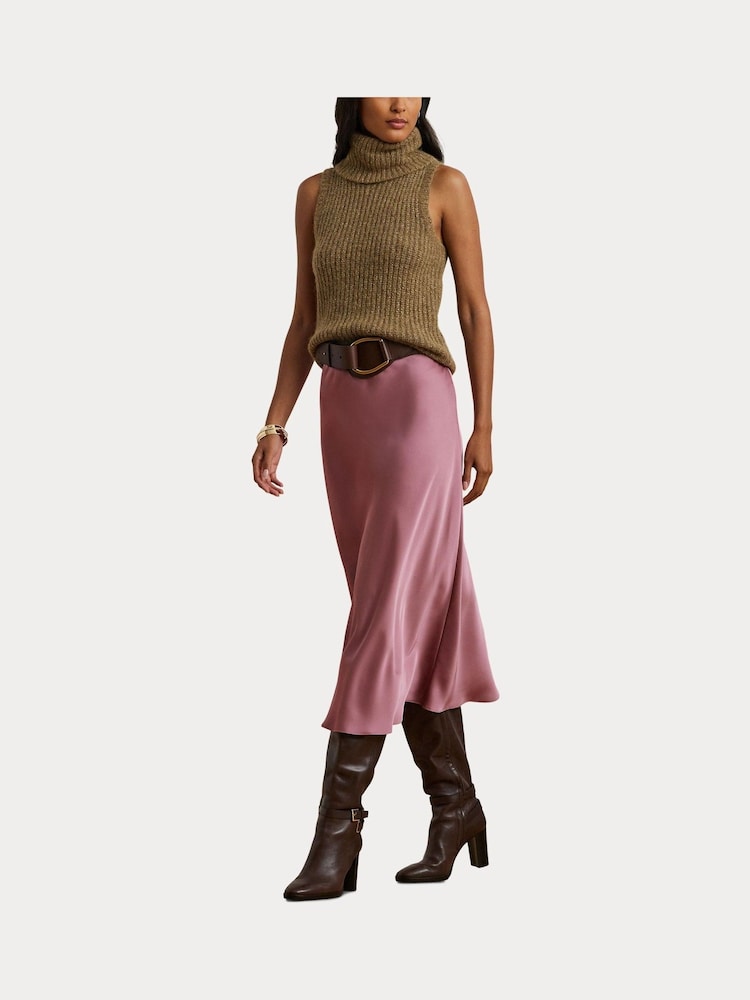 Lauren Ralph Lauren Satin Charmeuse Midi Skirt - Image 8 of 8