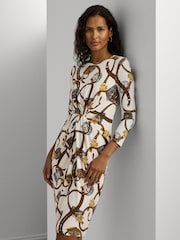 Lauren Ralph Lauren Cream Classic Jersey Dress - Image 3 of 4