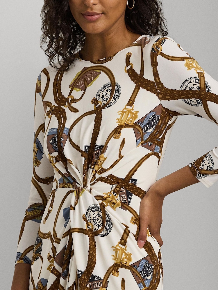 Lauren Ralph Lauren Cream Classic Jersey Dress - Image 4 of 4