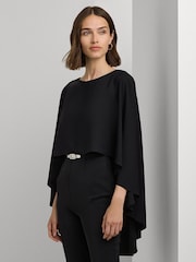 Lauren Ralph Lauren Belted Cape Georgette Jumpsuit - Imagen 3 de 6